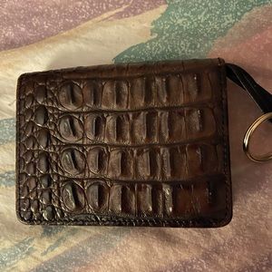 Brahmin Melbourne Mini Key Card Wallet Small Bifold in Pecan